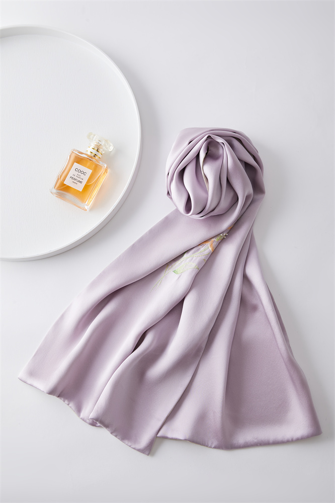 Carefree Embroidery Silk Scarf